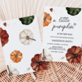 Bourgondisch minimalistisch herfstpompoen Baby sho Kaart