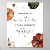 Bourgondisch minimalistisch pompoenenvelop-station poster (Voorkant)