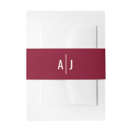 Bourgondisch Monogram Klassieke Minimalistische Tr Uitnodigingen Wikkel