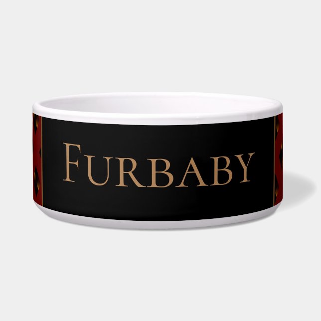 Bourgondisch patroon voerbakje (Voorkant)