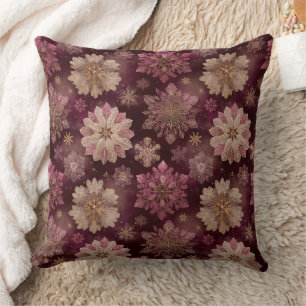 Bourgondisch Poinsettia Kerstpatroon (8) Kussen