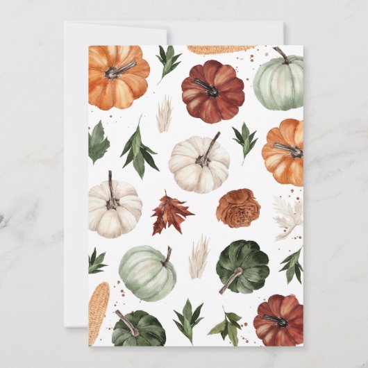 Bourgondisch pompoen Baby shower Kaart (Achterkant)