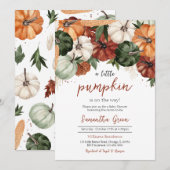 Bourgondisch pompoen Baby shower Kaart (Voorkant / Achterkant)