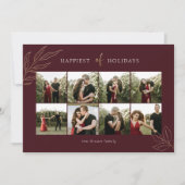 Bourgondisch prettig feestgezin foto-collage feestdagenkaart (Voorkant)