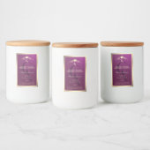Bourgondisch productlabel met gouden randmonogram voedselcontainer etiket (Flessen)