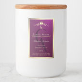 Bourgondisch productlabel met gouden randmonogram voedselcontainer etiket (Voorkant)