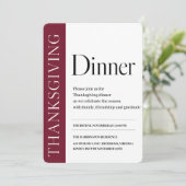 Bourgondisch redactioneel Thanksgiving-diner Kaart (Staand voorkant)