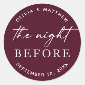 Bourgondisch repetitiediner | Nacht voor de Herfst Ronde Sticker (Voorkant)