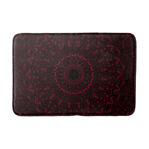 Bourgondisch Rode Mandala met Sierlijke Symmetrie Badmat