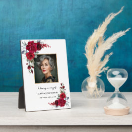 Bourgondisch Rode Rozen Herdenkingsfoto Plaquette Fotoplaat