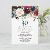 Bourgondisch Rode Wijn 40ste Huwelijksverjaardag U Kaart (Staand voorkant)