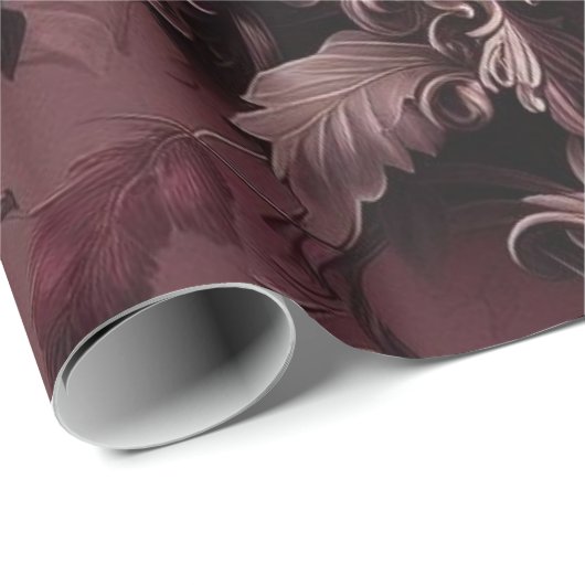 Bourgondisch rood bloemencadeau inpakpapier (Rol Hoek)