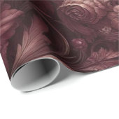 Bourgondisch rood bloemencadeau inpakpapier (Rol Hoek)