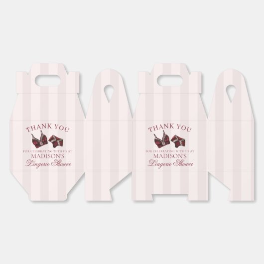 Bourgondisch Rood Ondergoed Douche Bruidsfeest Gab Bedankdoosjes (Ongevouwen)