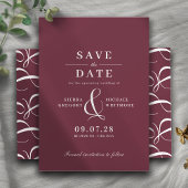 Bourgondisch rood | Romantische Maroon  Typografie Save The Date