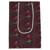  Bourgondisch Roos op Harlequin Medium Cadeauzakje (Achterkant)