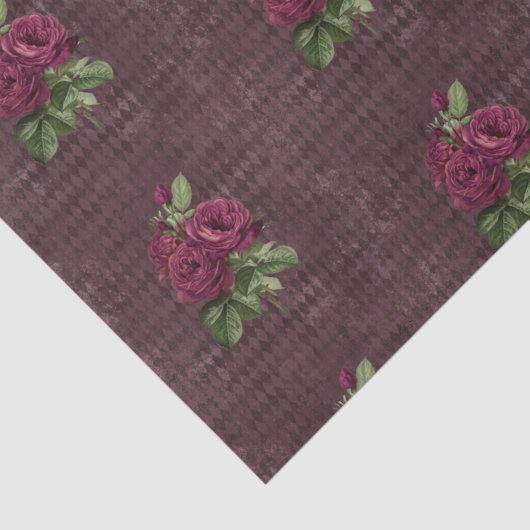  Bourgondisch Roos op Harlequin Tissuepapier (Detail)