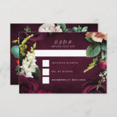 Bourgondisch Roos Ranunculus Trouwlandschap RSVP Kaartje (Voorkant / Achterkant)