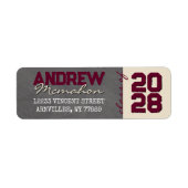 Bourgondisch schoolbord afstudeeradres etiket (Voorkant)