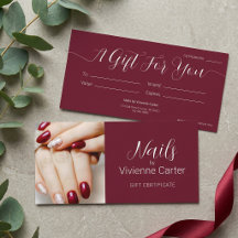 Bourgondisch Schrift Foto Nagelsalon Cadeaubon