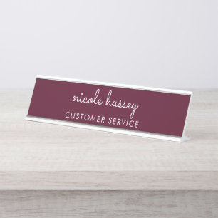 Bourgondisch schrift   Stijlvol monogram Modern Bureau Naambordje