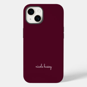 Bourgondisch schrift Stijlvol monogram Modern iPhone 14 Hoesje