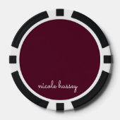Bourgondisch schrift | Stijlvol monogram Modern Poker Chips (Voorkant)