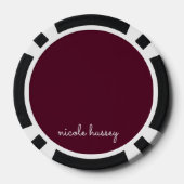 Bourgondisch schrift | Stijlvol monogram Modern Poker Chips (Achterkant)