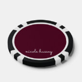 Bourgondisch schrift | Stijlvol monogram Modern Poker Chips (Enkel)