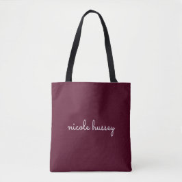 Bourgondisch schrift | Stijlvol monogram Modern Tote Bag