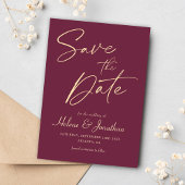 Bourgondisch Script Modern Elegant Minimalistisch  Save The Date