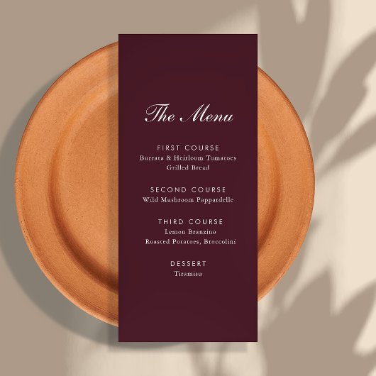 Bourgondisch script Toscane villa bruiloft Menu
