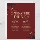 Bourgondisch Signature Drank Huwelijksbar Bord (Voorkant)