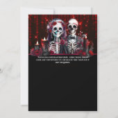 Bourgondisch skelet bruidegom trouwdag gotisch kaart (Achterkant)