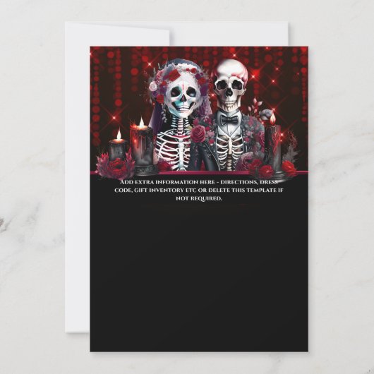 Bourgondisch skelet bruidegom trouwdag gotisch kaart (Achterkant)