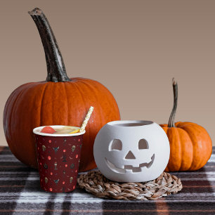 Bourgondisch Spooky Karakterpatroon Halloween Papieren Bekers