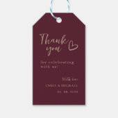 Bourgondisch trouwcadeau bedankje gepersonaliseerd cadeaulabel (Voorkant)