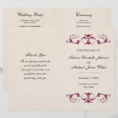 Bourgondisch Trouwprogramma Vouw | Tane Achtergron (Voorkant / Achterkant)