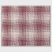 Bourgondisch & Warm Crème Houndstooth Patroon Cadeaupapier (Vlak)