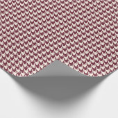 Bourgondisch & Warm Crème Houndstooth Patroon Cadeaupapier (Hoek)