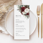 Bourgondisch winterbloemen bruiloftsreceptie menu