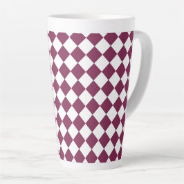 Bourgondisch wit geruit diamantpatroon latte mok