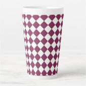 Bourgondisch wit geruit diamantpatroon latte mok (Voorkant)