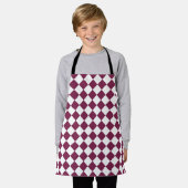 Bourgondisch wit geruit diamantpatroon schort (Gedragen)
