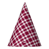Bourgondisch wit geruit patroon feesthoedjes (Links)