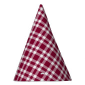Bourgondisch wit geruit patroon feesthoedjes (Rechts)