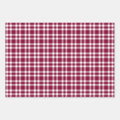 Bourgondisch wit geruit patroon inpakpapier vel (Voorkant 2)