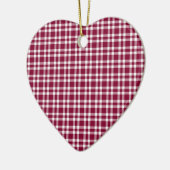 Bourgondisch wit geruit patroon keramisch ornament (Links)