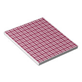 Bourgondisch wit geruit patroon notitieblok (Schuin)