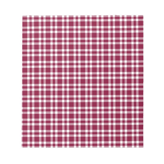 Bourgondisch wit geruit patroon notitieblok (Voorkant)